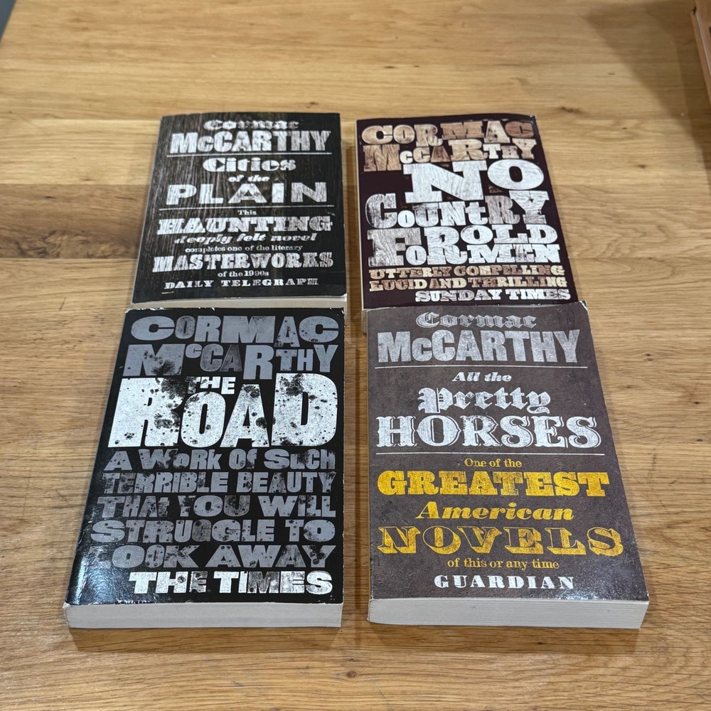 Cormac McCarthy 4 Book Set The Road No Country for Old Men All the Pretty Horses